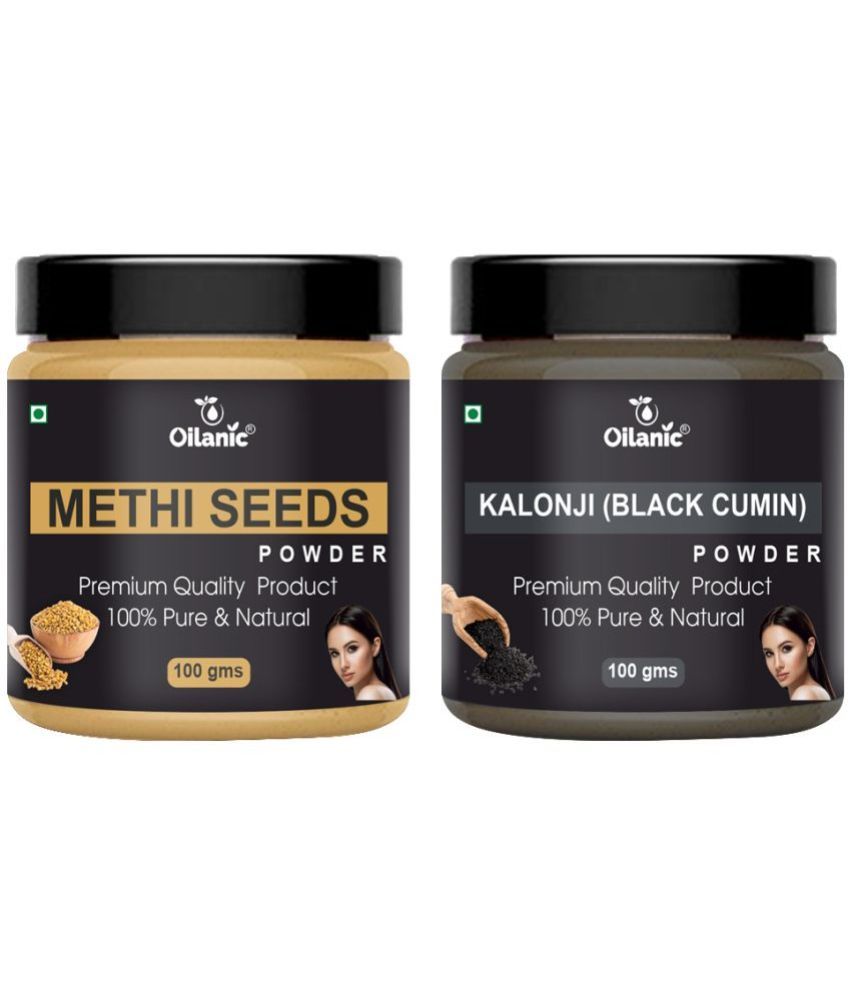     			Oilanic 100% Pure Methi Powder & Kalonji Powder For Skin Hair Mask 200 g Pack of 2