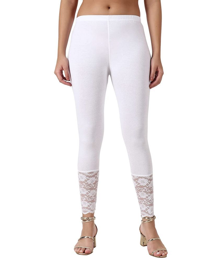     			PT LEGGINGS White Cotton Leggings - Single