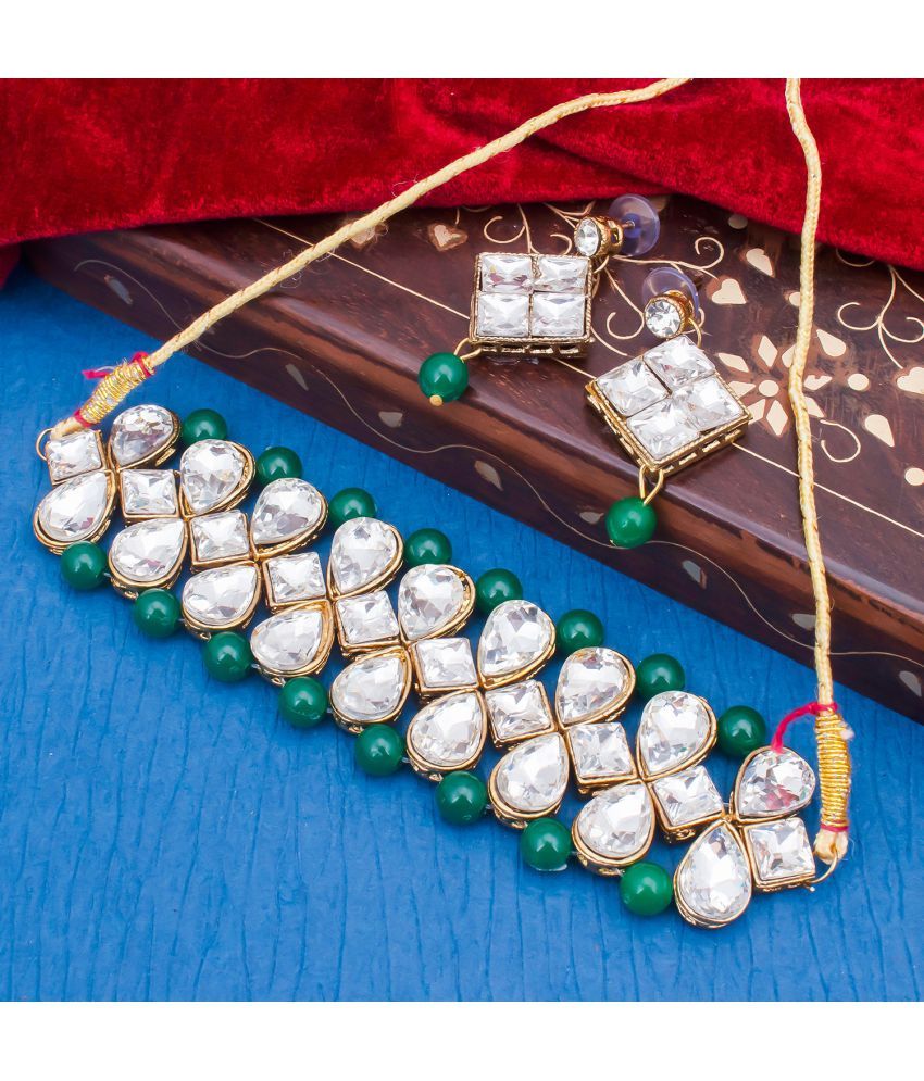     			Sukkhi Alloy Green Traditional Necklaces Set Choker