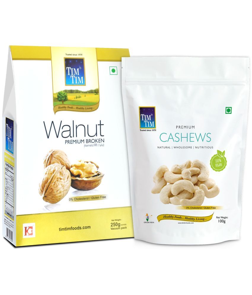     			Tim Tim Premium Broken Walnuts Kernels and Premium Cashews Combo, 350g