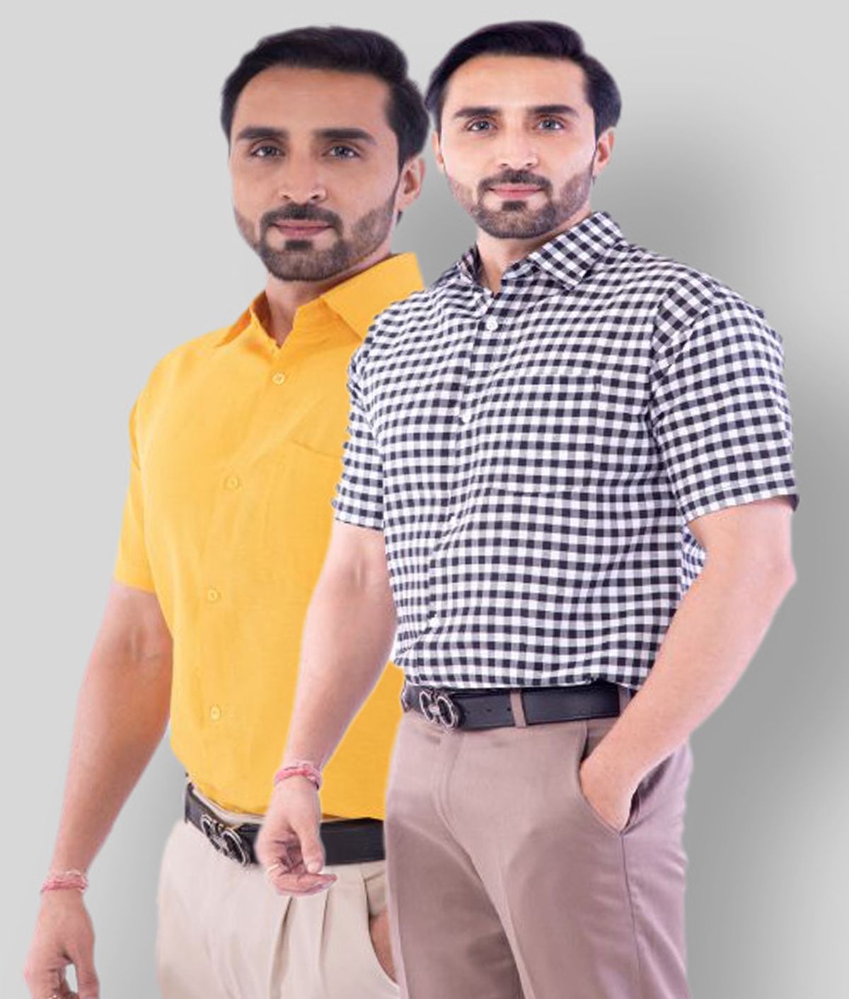     			DESHBANDHU DBK - Multicolor Cotton Regular Fit Men's Casual Shirt (Pack of 2 )