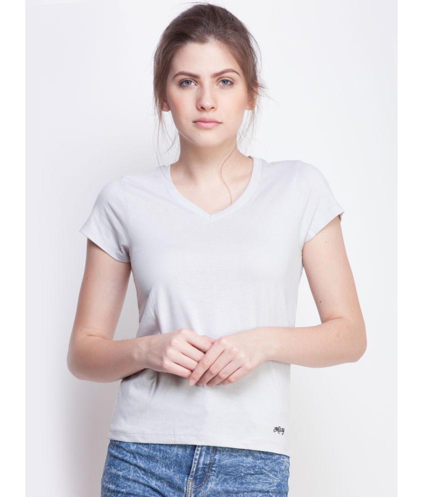     			Dollar Missy Cotton Grey T-Shirts - Single
