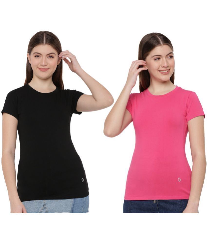     			Dollar Missy Cotton Multi Color T-Shirts - Pack of 2