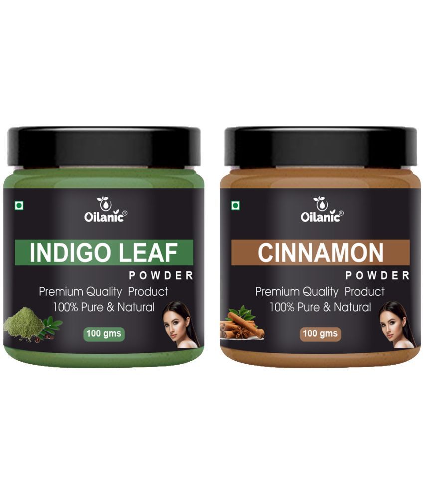     			Oilanic 100% Pure Indigo Leaf Powder & Cinnamon Powder For Skin Hair Mask 200 g Pack of 2