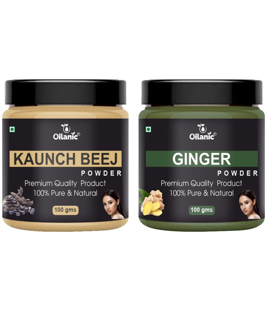     			Oilanic 100% Pure Kaunch Beej Powder & Ginger Powder For Skincare Hair Mask 200 g Pack of 2