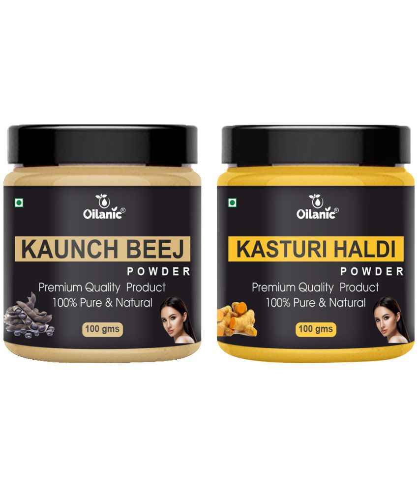     			Oilanic 100% Pure Kaunch Beej Powder & Kasturi Haldi For Skincare Hair Mask 200 g Pack of 2