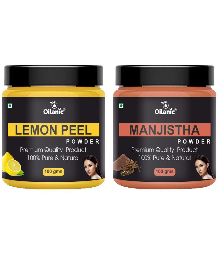     			Oilanic 100% Pure Lemon Peel Powder & Manjistha Powder For Skin Hair Mask 200 g Pack of 2