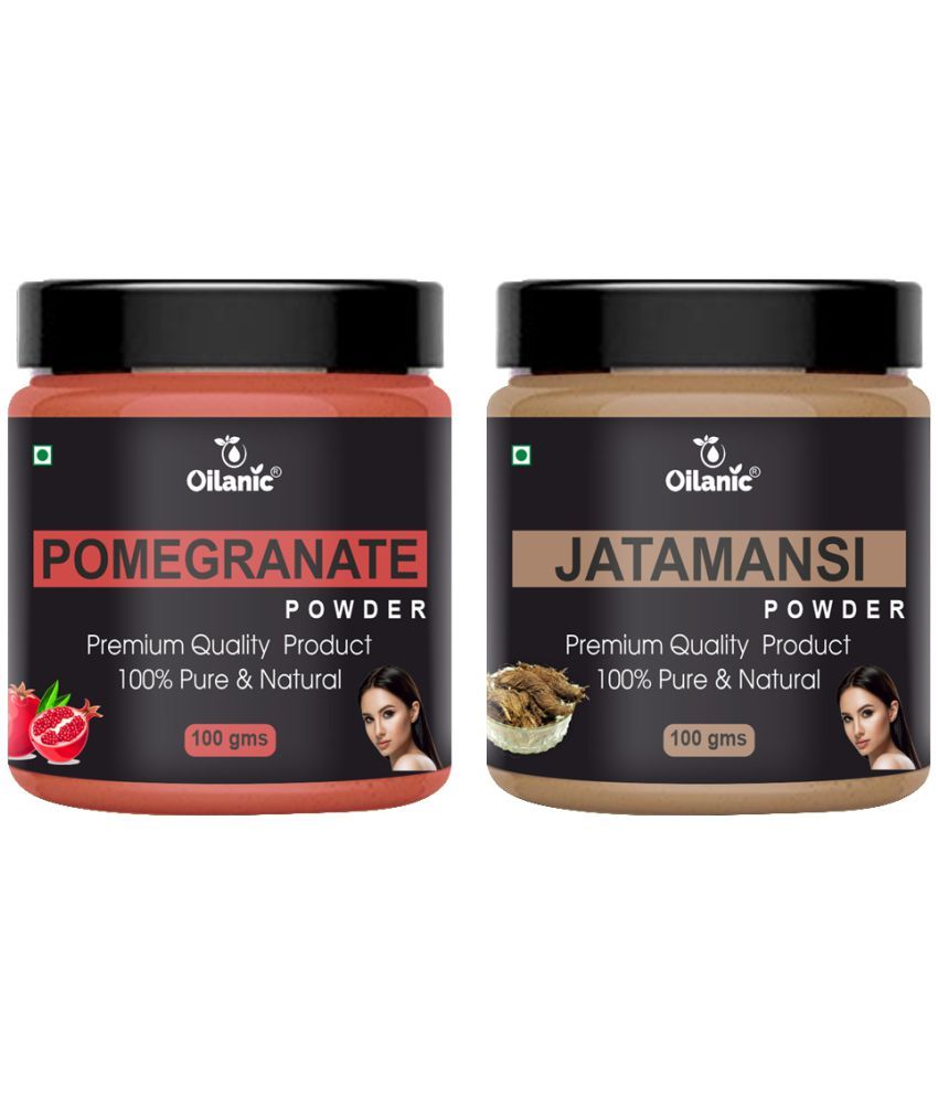     			Oilanic 100% Pure Pomegranate Powder & Jatamansi Powder For Skin Hair Mask 200 g Pack of 2