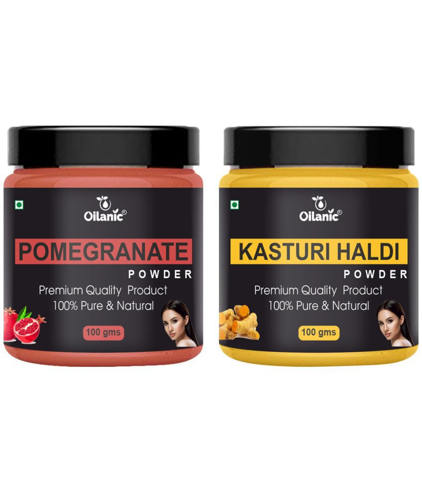     			Oilanic 100% Pure Pomegranate Powder & Kasturi Haldi For Skincare Hair Mask 200 g Pack of 2