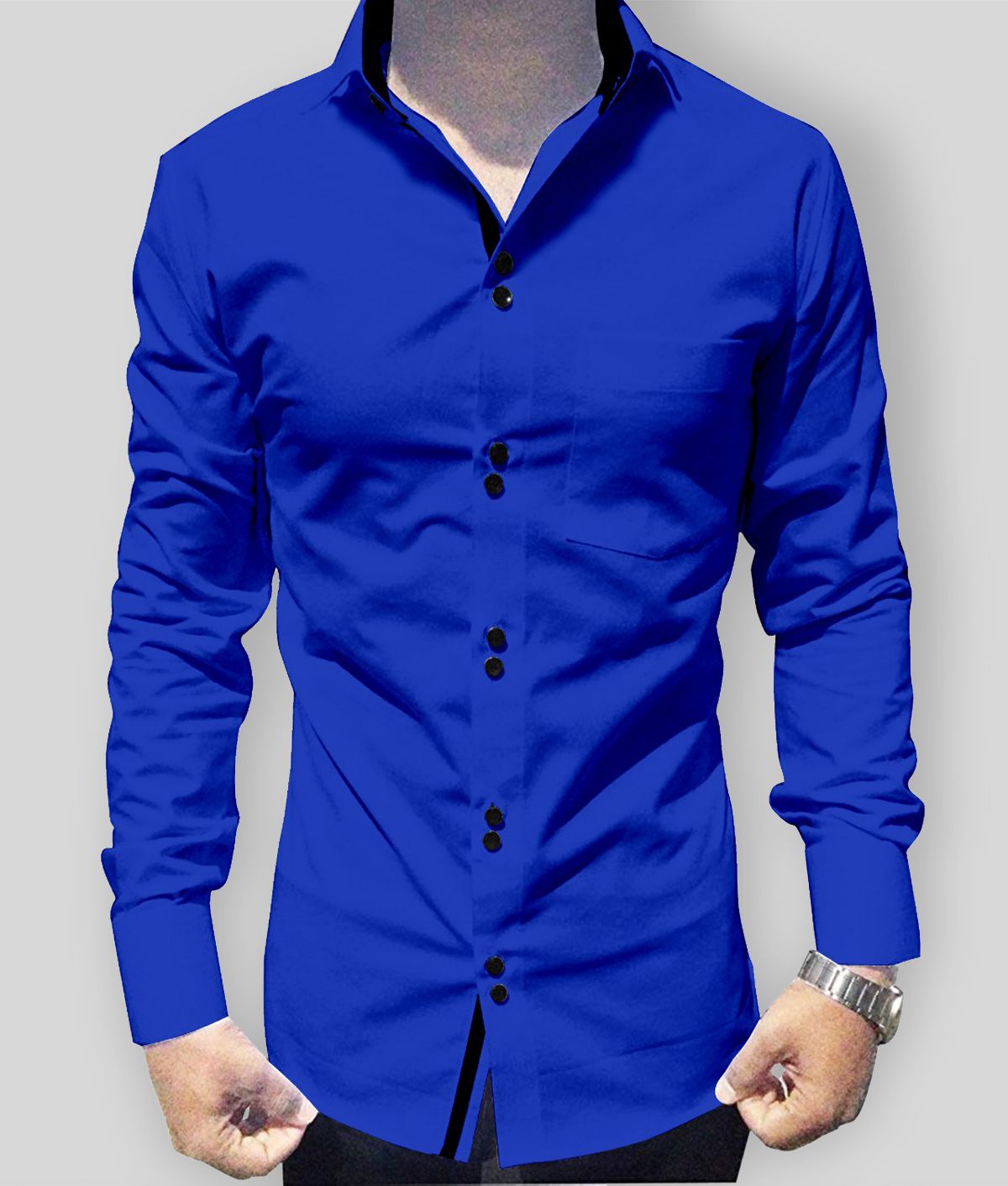     			P&V - Multicolor Cotton Blend Slim Fit Men's Casual Shirt (Pack of 1)