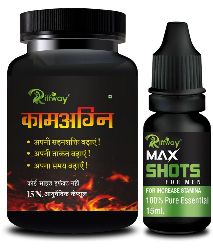     			Kamagini Herbal Capsules & Max Shots Oil For long time sex power Capsules For Men 100% Ayurvedic