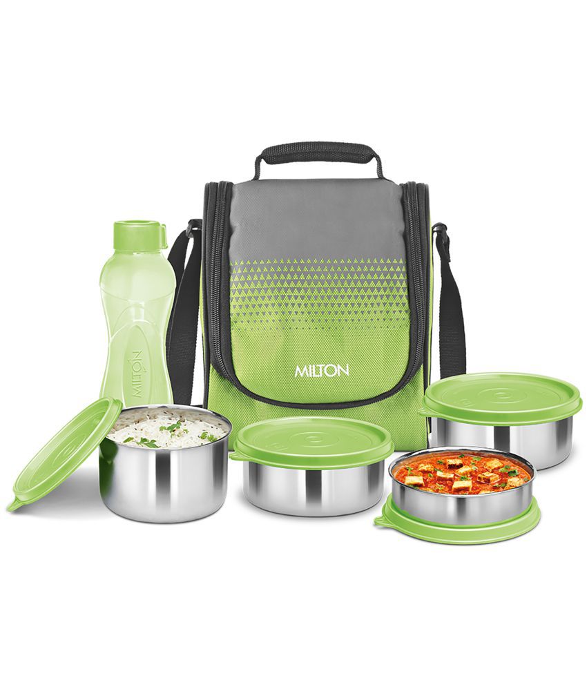     			Milton Tasty 4 Stainless Steel Combo Lunch Box with Bottle, Green