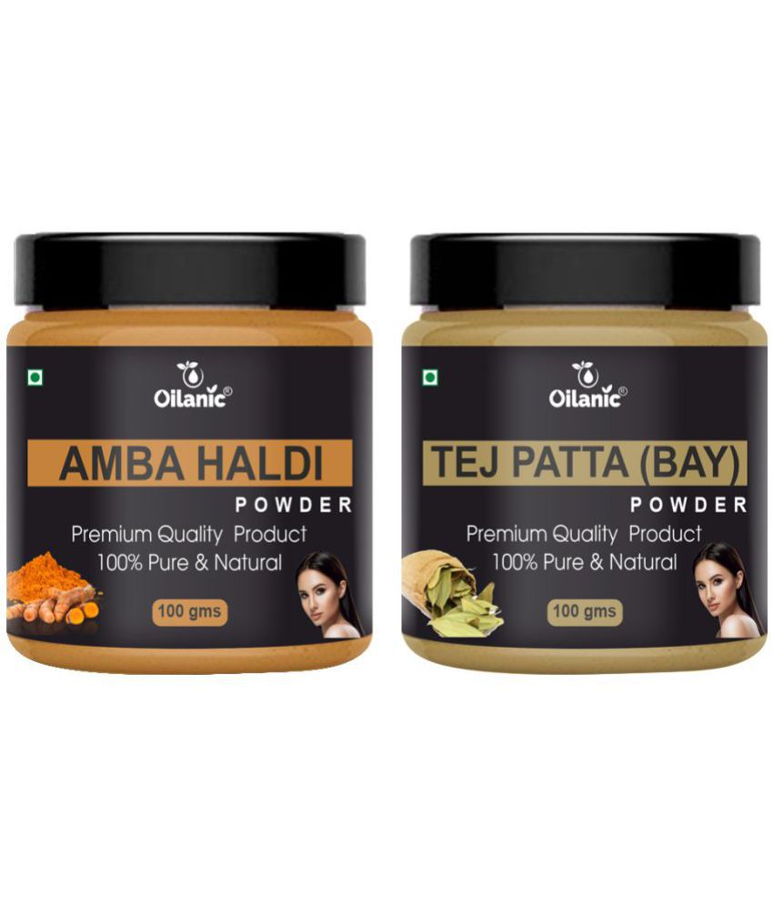     			Oilanic 100% Pure Amba Haldi Powder & Tej Patta For Skincare Hair Mask 200 g Pack of 2