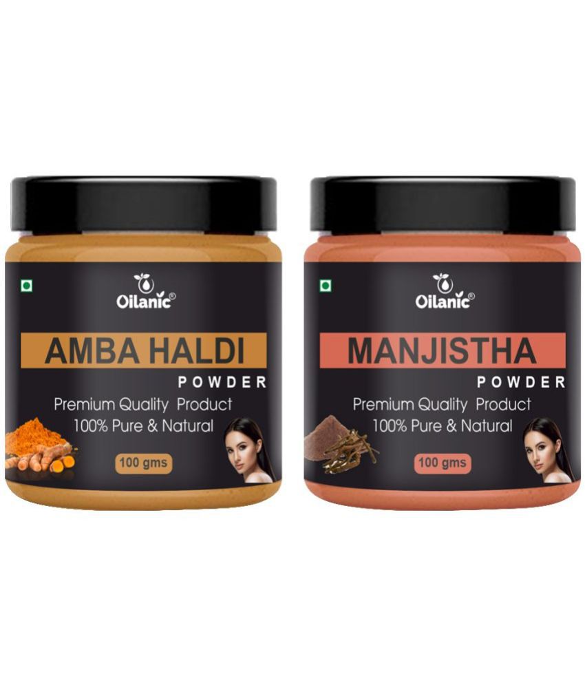     			Oilanic 100% Pure Amba Haldi Powder & Manjistha Powder For Skin Hair Mask 200 g Pack of 2