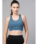 Alcis Blue Polyester Solid Sports Bra - Single