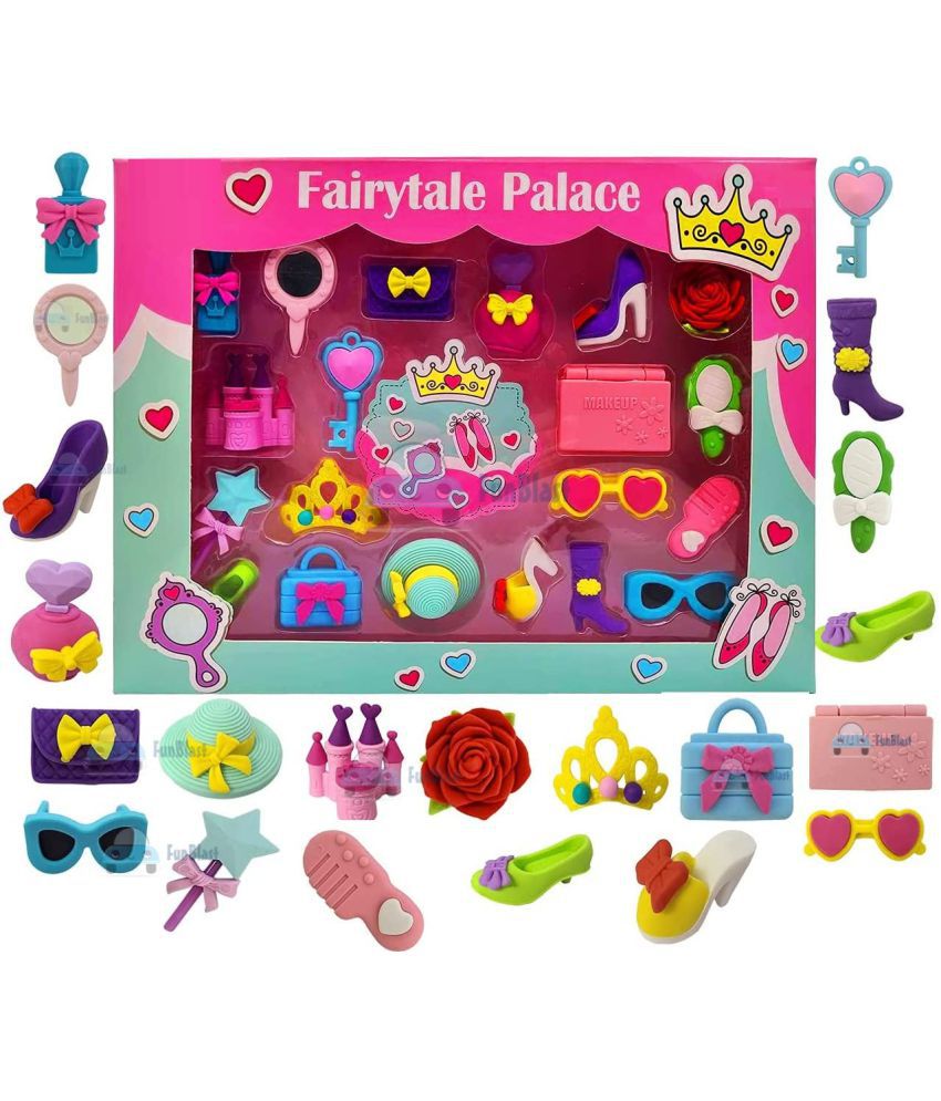     			FunBlast Fairy Palace Erasers for Kids - School Stationary Kit for Kids, Return Gifts for Kids (Pack of 17 Pcs; Assorted Color)