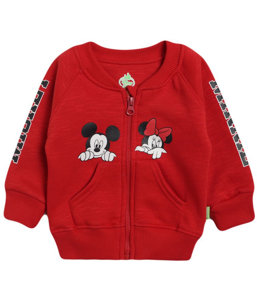     			MINNIE & FRIENDS GIRLS JACKETS FRONT OPEN FULL SLEEVES SOLID RED M NEW