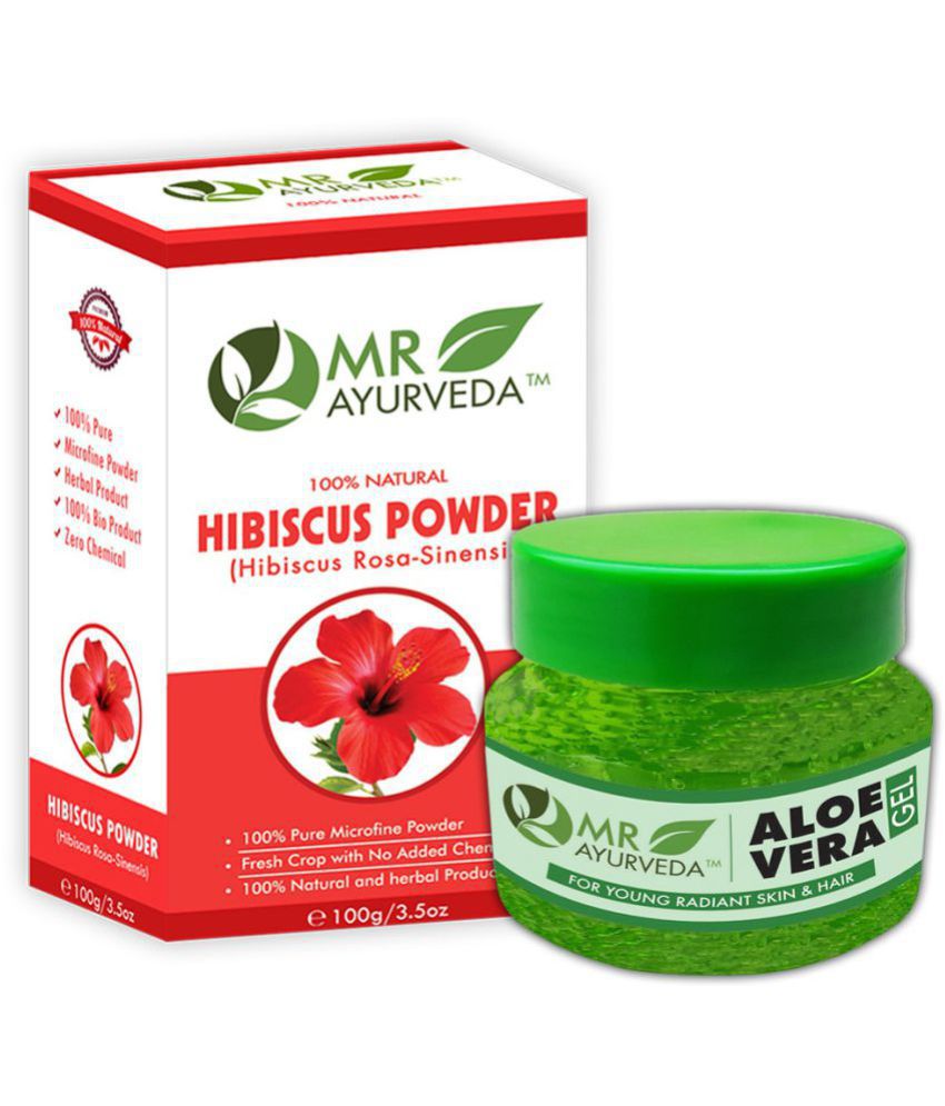     			MR Ayurveda Aloe Vera Gel & Hibiscus Powder Hair Scalp Treatment 200 g Pack of 2