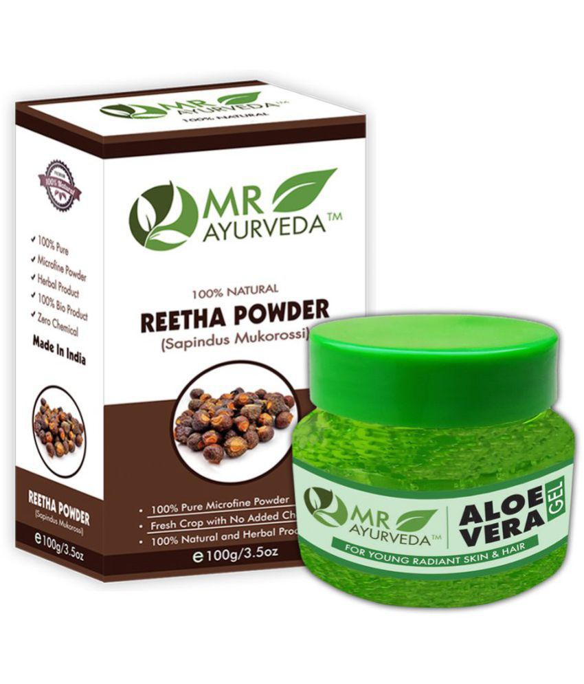     			MR Ayurveda Aloe Vera Gel & Reetha Powder Hair Scalp Treatment 200 g Pack of 2