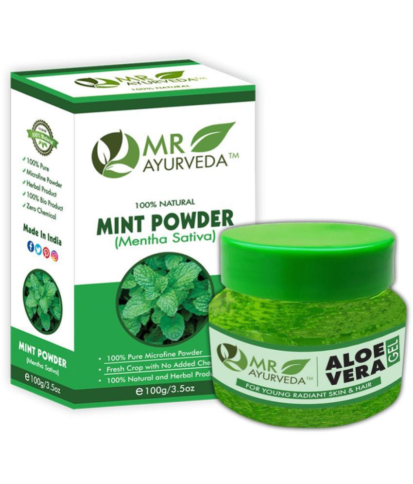     			MR Ayurveda Aloe Vera Gel & Mint Powder Hair Scalp Treatment 200 g Pack of 2