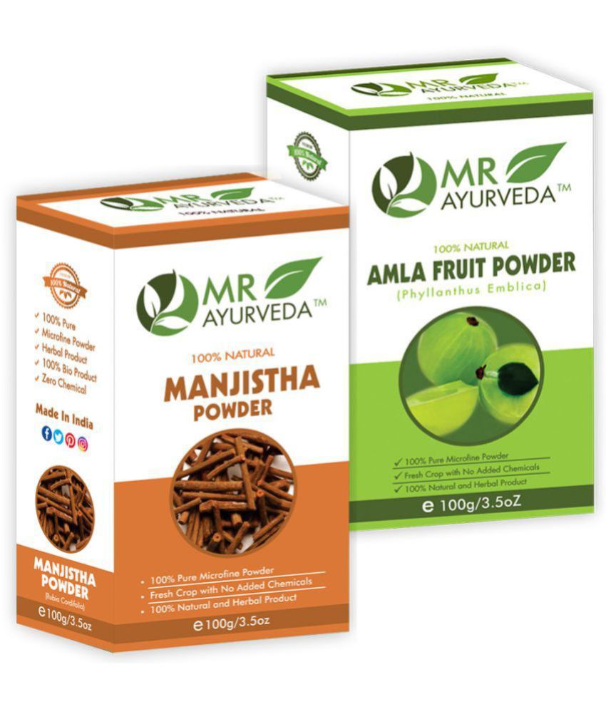     			MR Ayurveda Manjistha Powder & Amla Powder Hair Scalp Treatment 200 g Pack of 2