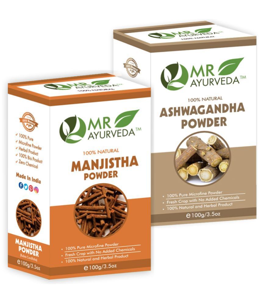     			MR Ayurveda Manjistha Powder & Ashwagandha Powder Hair Scalp Treatment 200 g Pack of 2
