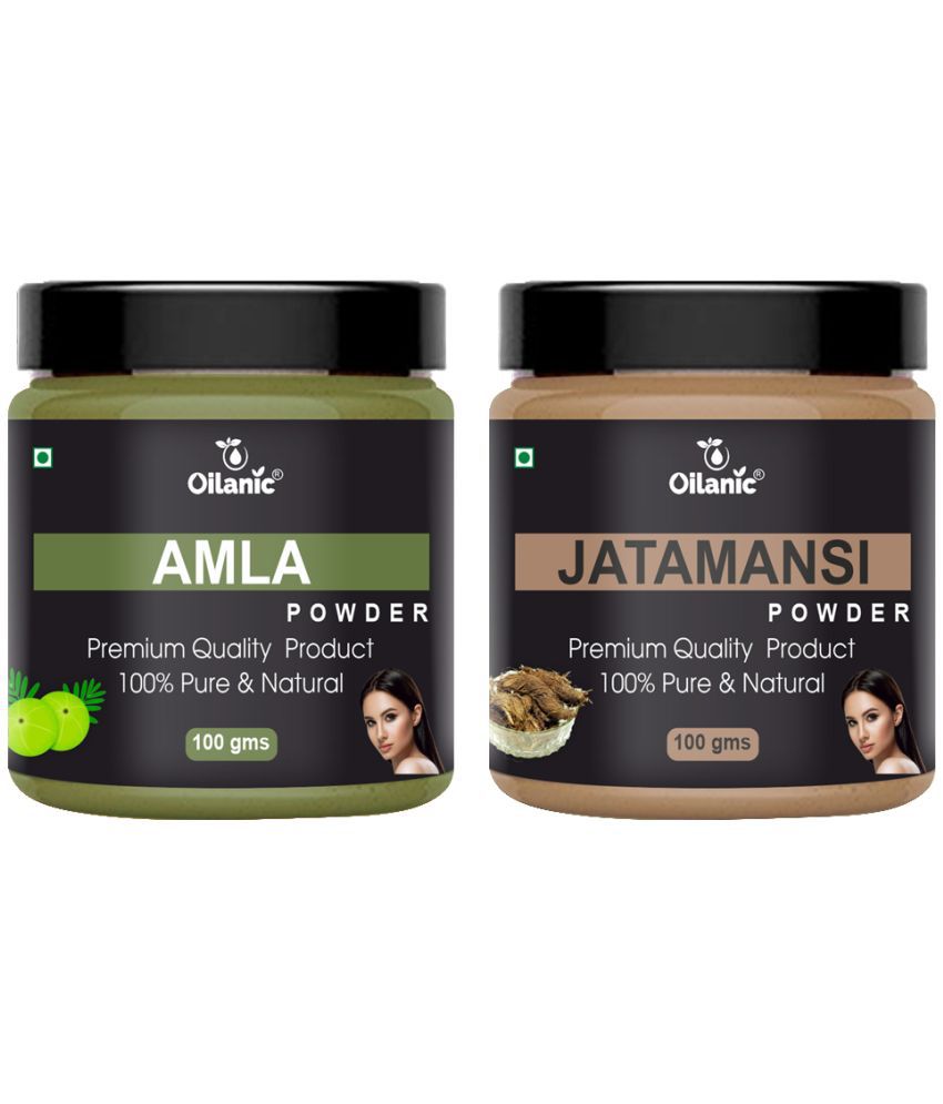     			Oilanic 100% Pure Amla Powder & Jatamansi Powder For Skin Hair Mask 200 g Pack of 2