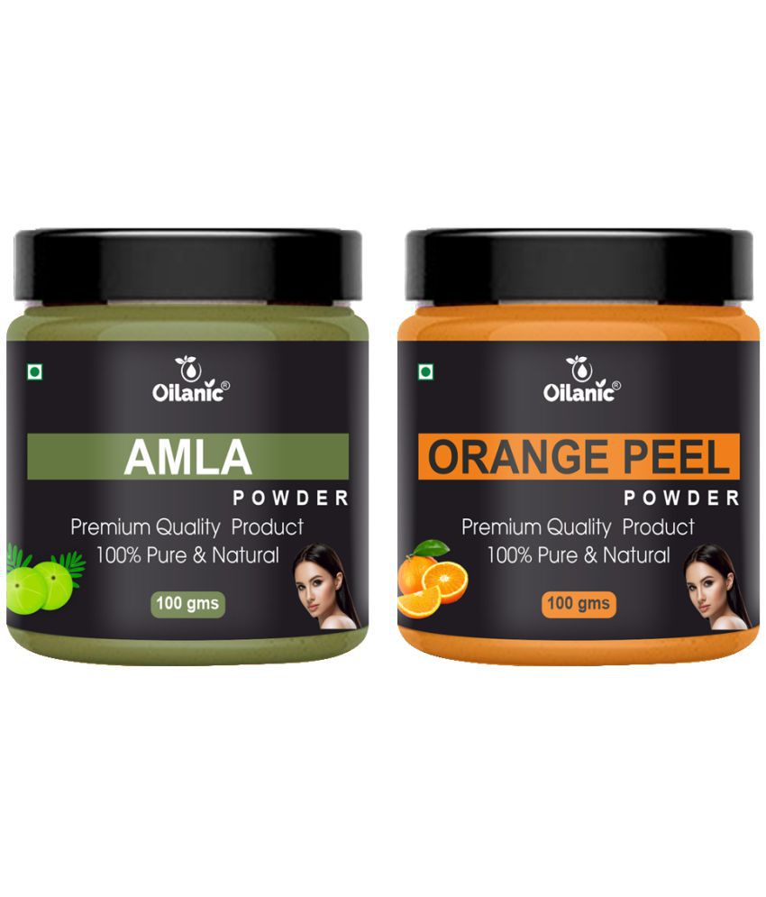     			Oilanic 100% Pure Amla Powder & Orange Peel Powder For Skin Hair Mask 200 g Pack of 2