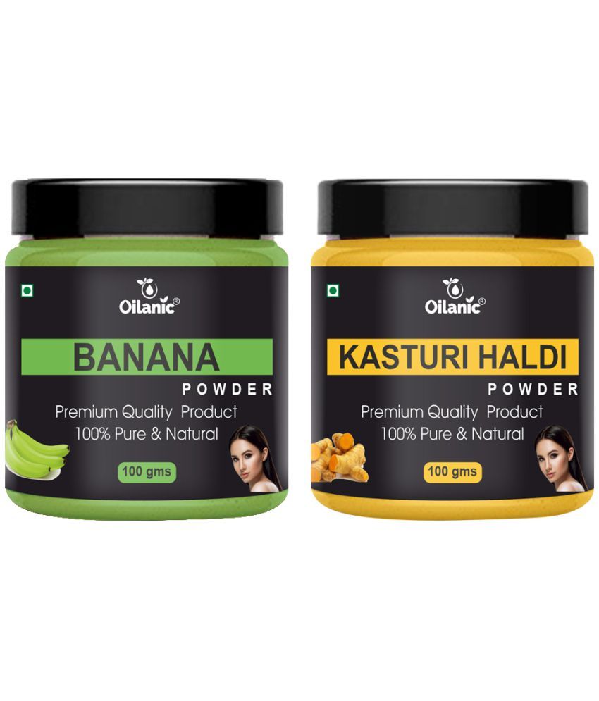     			Oilanic 100% Pure Banana Powder & Kasturi Haldi Powder-Skin Hair Mask 200 g Pack of 2