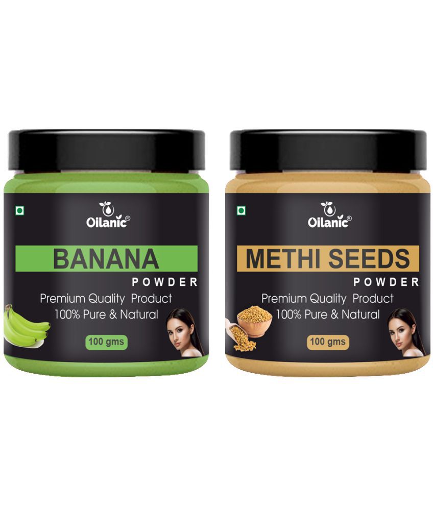     			Oilanic 100% Pure Banana Powder & Methi Powder For Skincare Hair Mask 200 g Pack of 2
