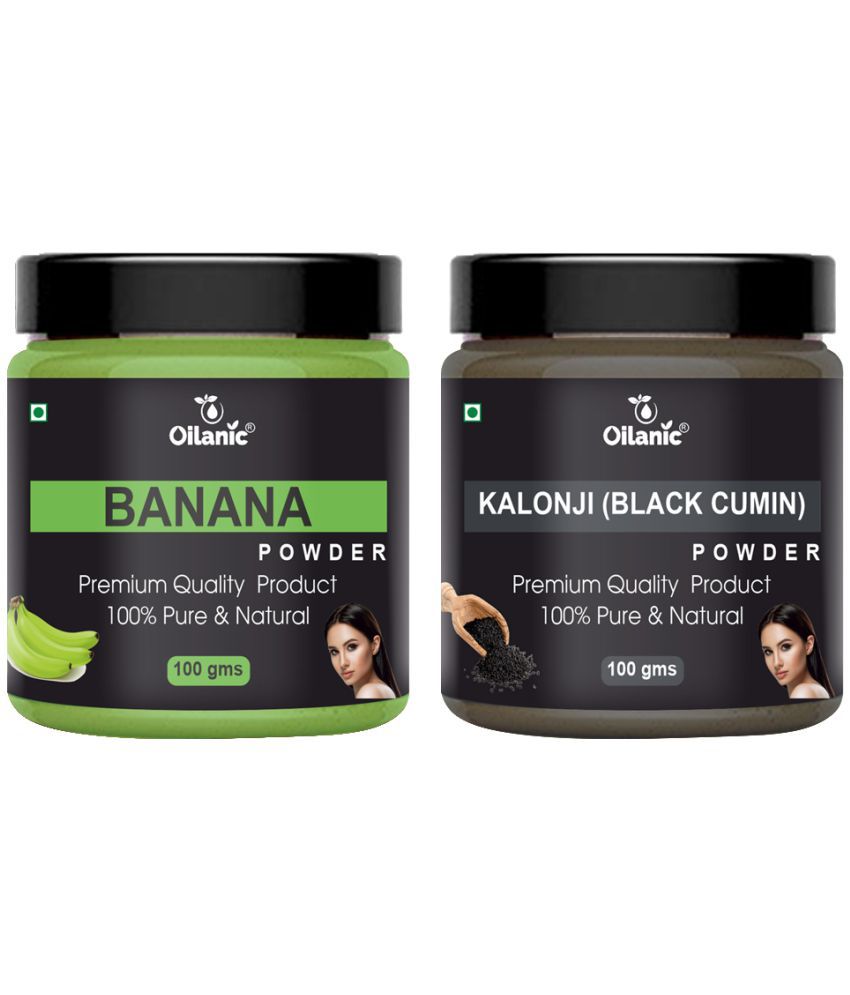     			Oilanic 100% Pure Banana Powder & Kalonji Powder For Skin Hair Mask 200 g Pack of 2