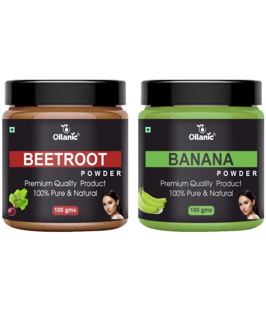     			Oilanic 100% Pure Beetroot Powder & Banana Powder For Skincare Hair Mask 200 g Pack of 2