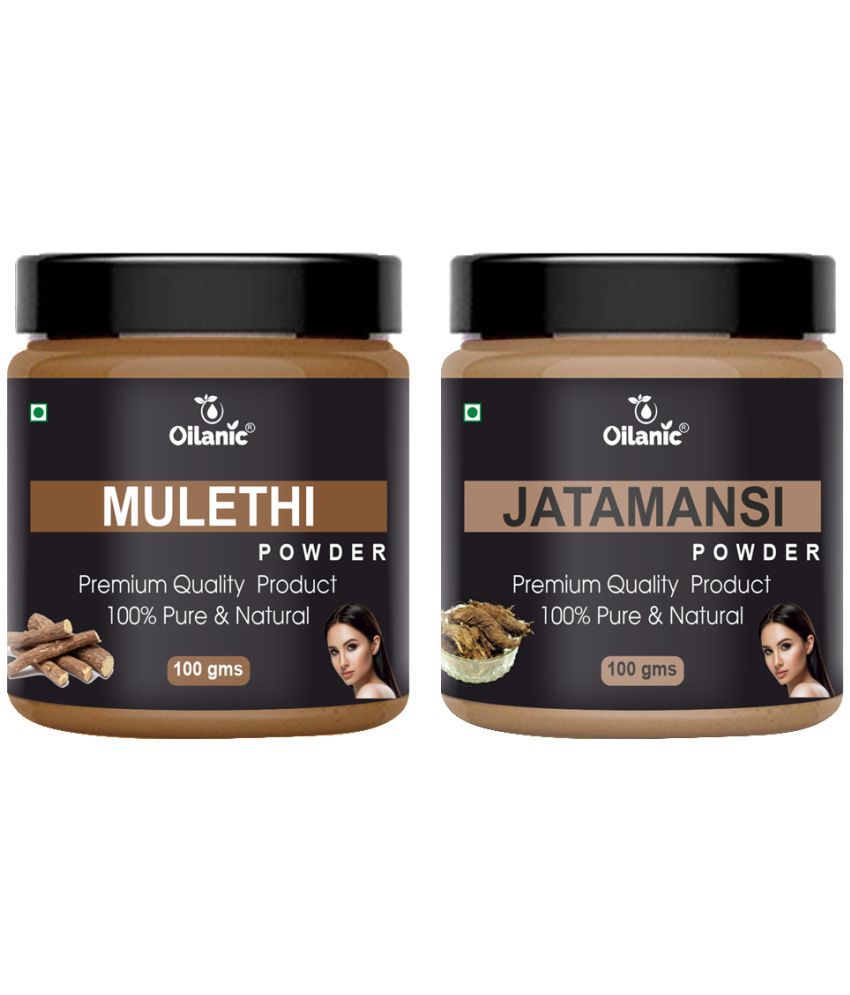     			Oilanic 100% Pure Mulethi Powder & Jatamansi Powder For Skin Hair Mask 200 g Pack of 2