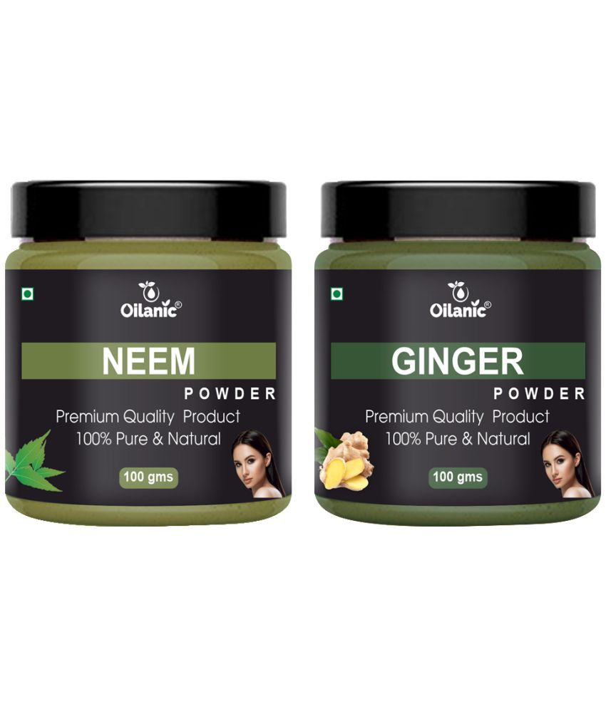     			Oilanic 100% Pure Neem Powder & Ginger Powder For Skincare Hair Mask 200 g Pack of 2