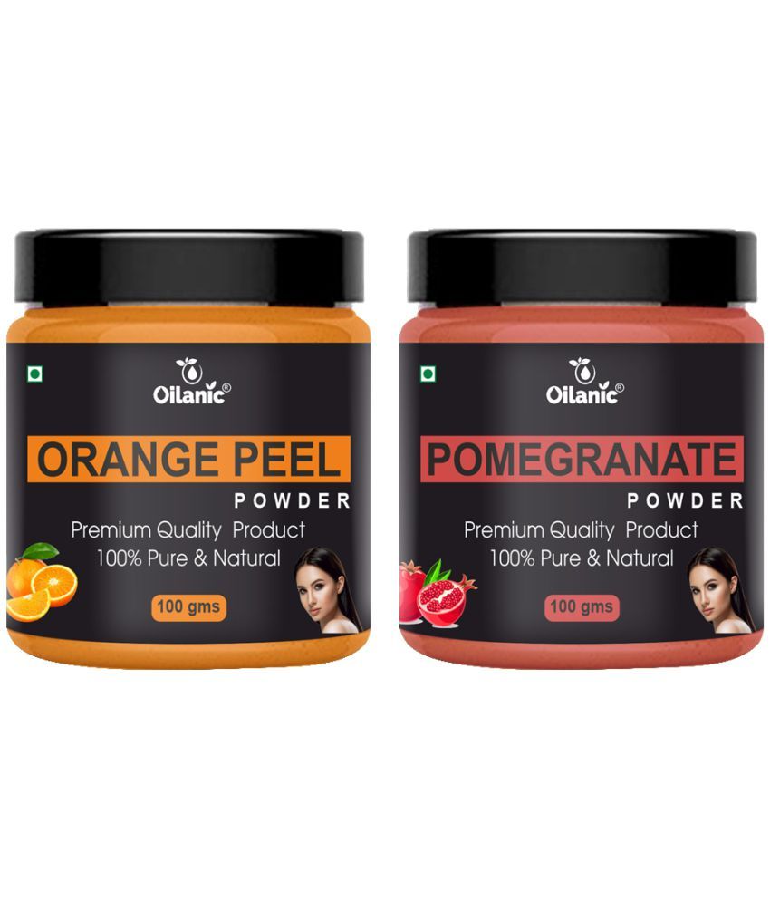     			Oilanic 100% Pure Orange Peel Powder & Pomegranate Powder For Skin Hair Mask 200 g Pack of 2