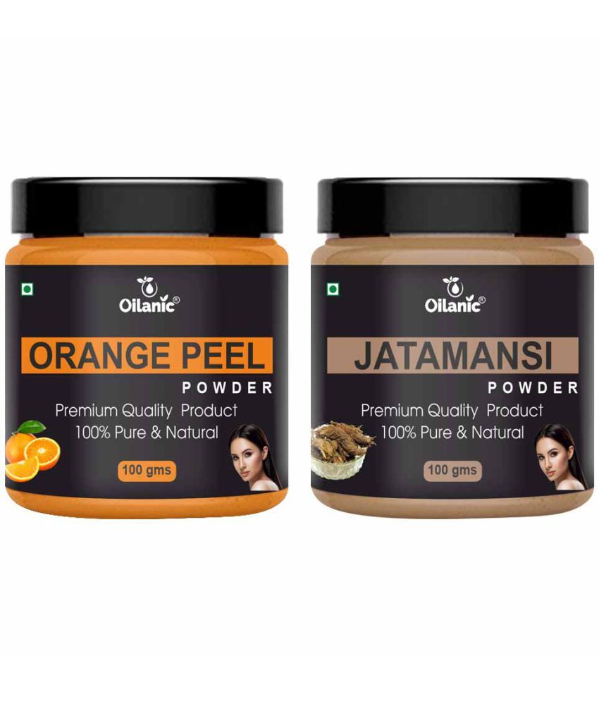     			Oilanic 100% Pure Orange Peel Powder & Jatamansi Powder For Skin Hair Mask 200 g Pack of 2