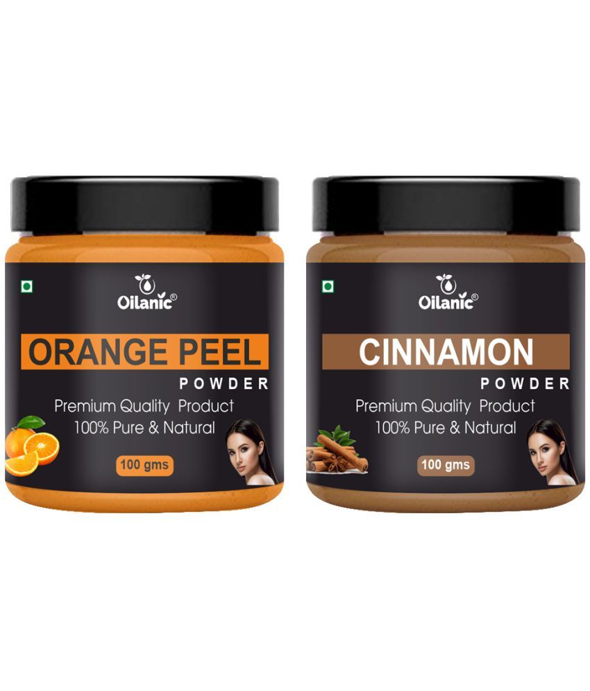     			Oilanic 100% Pure Orange Peel Powder & Cinnamon Powder For Skincare Hair Mask 200 g Pack of 2