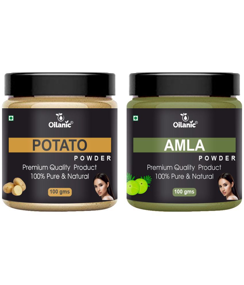     			Oilanic 100% Pure Potato Powder & Amla Powder For Skincare Hair Mask 200 g Pack of 2