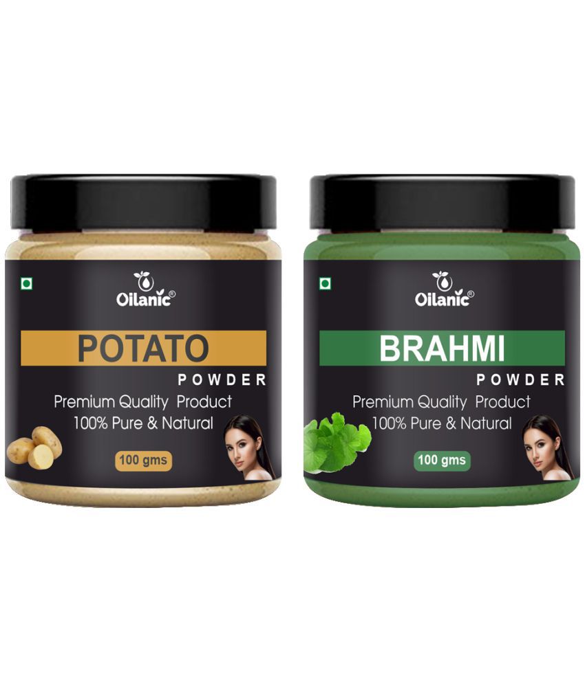     			Oilanic 100% Pure Potato Powder & Brahmi Powder For Skin Hair Mask 200 g Pack of 2