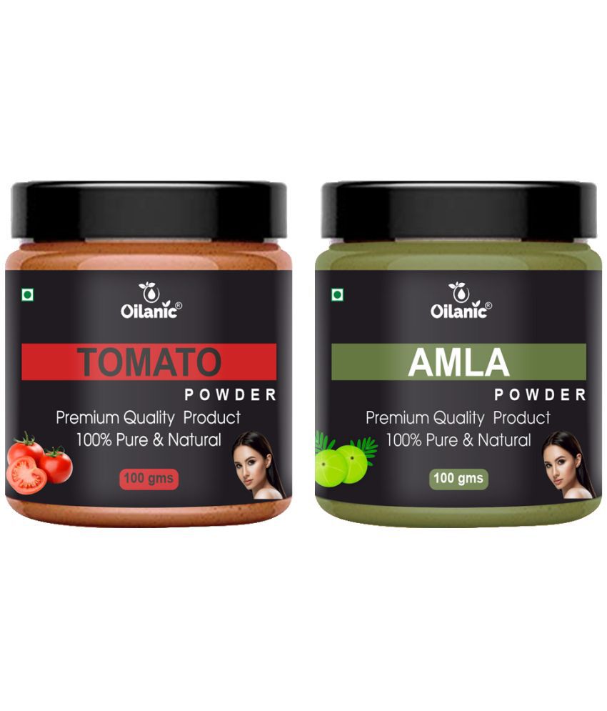     			Oilanic 100% Pure Tomato Powder & Amla Powder For Skincare Hair Mask 200 g Pack of 2