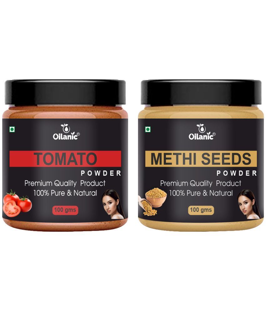     			Oilanic 100% Pure Tomato Powder & Methi Powder For Skin Hair Mask 200 g Pack of 2