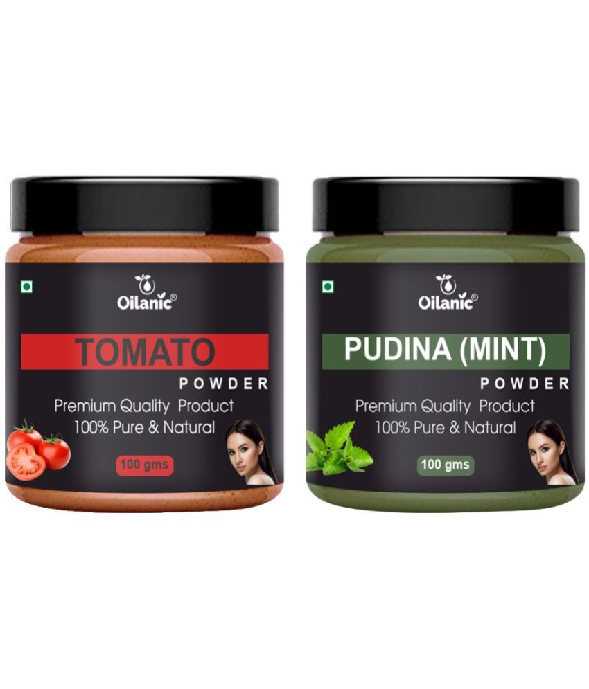     			Oilanic 100% Pure Tomato Powder & Pudina Powder For Skin Hair Mask 200 g Pack of 2