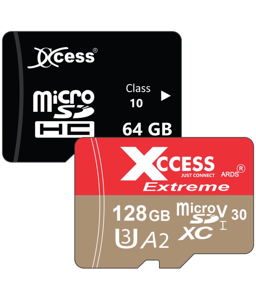 Xccess Premium Combo of 64GB+128GB Memory Card,micro SD Card,Class 10,High Speed for Smartphones, Tablets and Other Micro Slot with Data Transfer