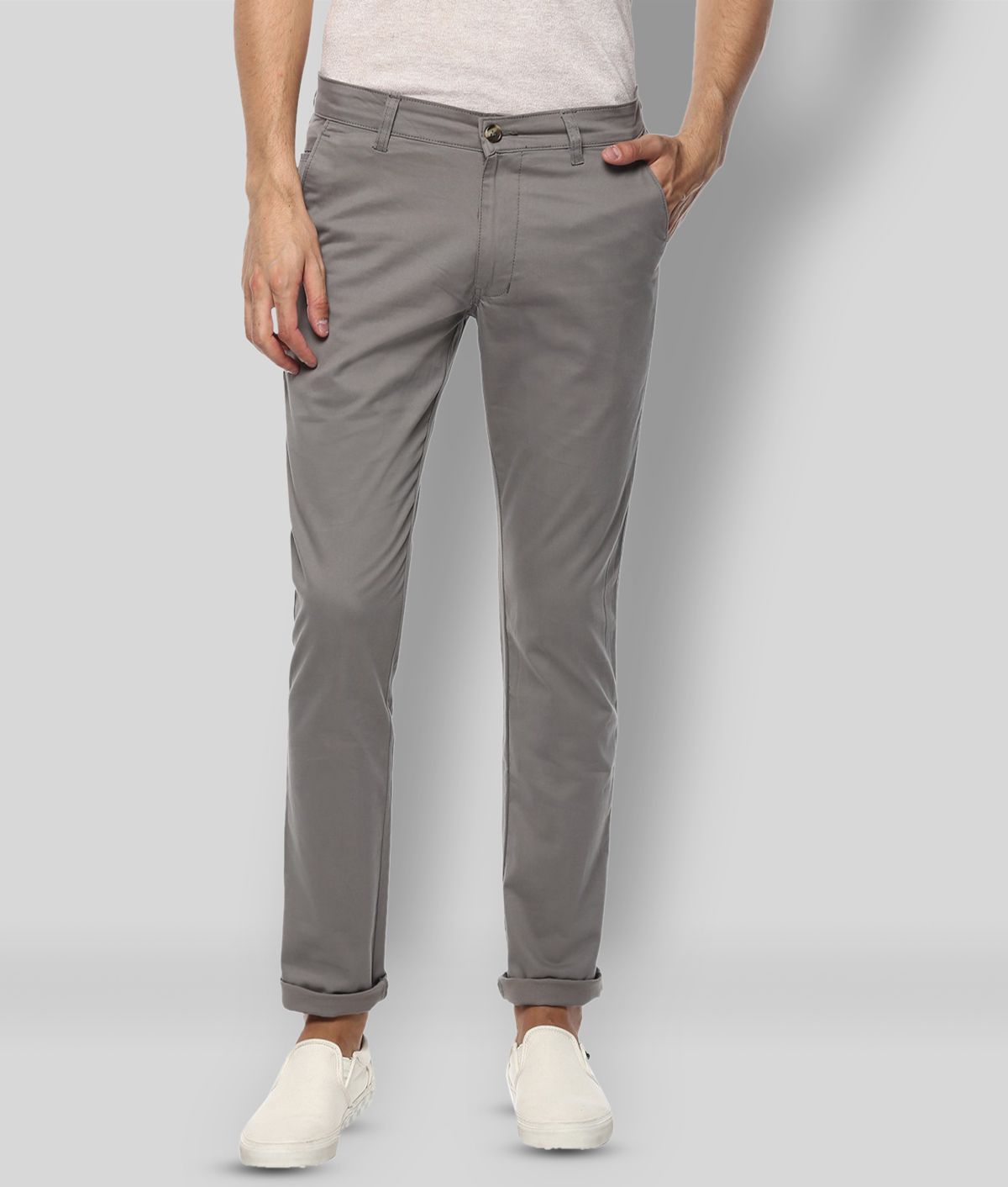     			Urbano Fashion - Grey Cotton Slim Fit Men's Chinos (Pack of 1)