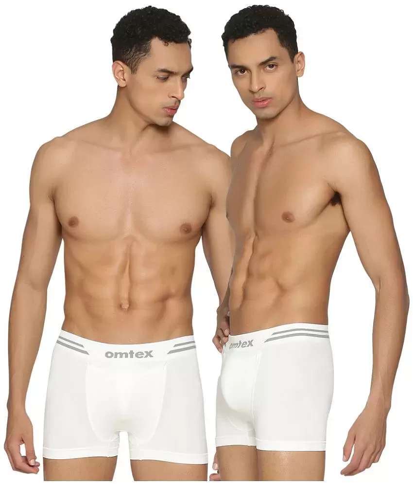 Buy Omtex Athletic Seamless Cotton Brief Full Covered - White online