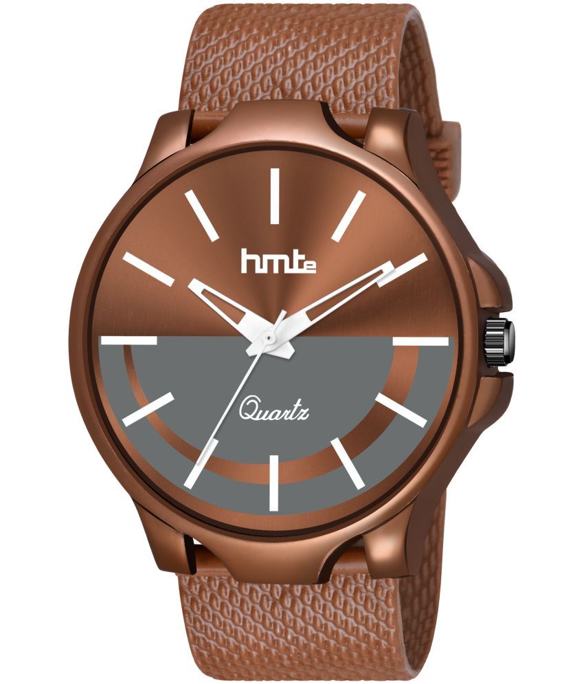     			HMTe - Brown Leather Analog Men's Watch