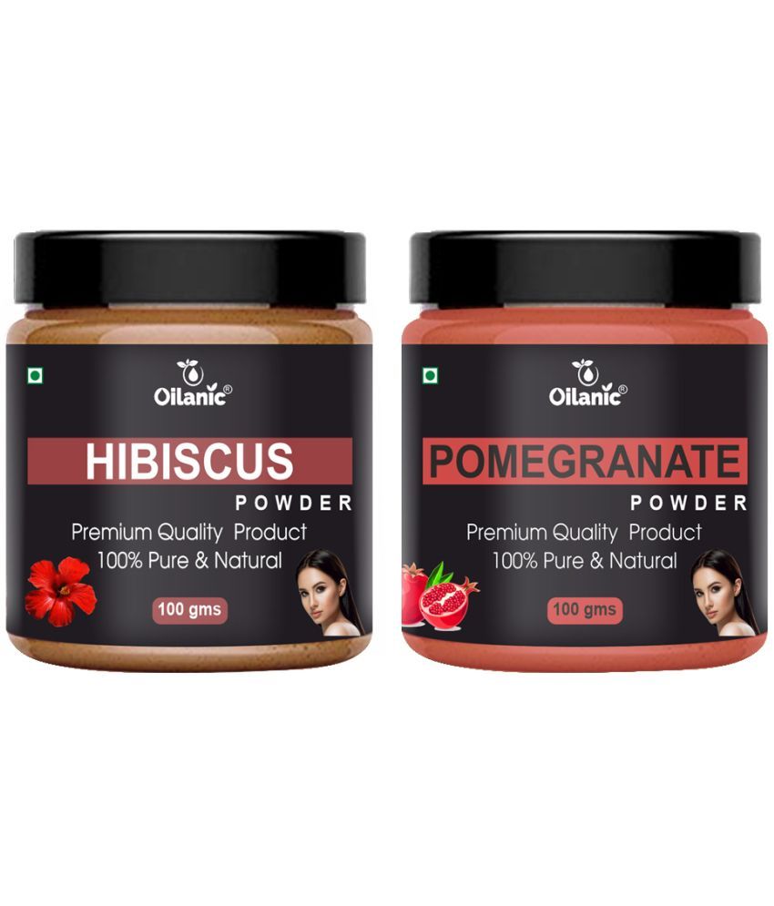     			Oilanic 100% Pure Hibiscus Powder & Pomegranate Powder For Skin Hair Mask 200 g Pack of 2