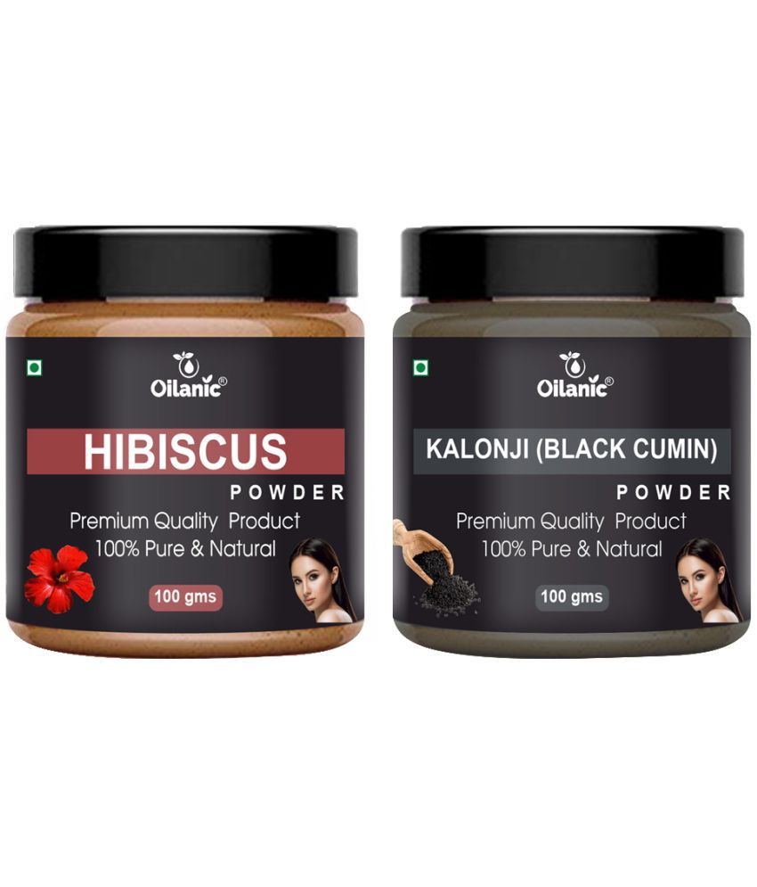     			Oilanic 100% Pure Hibiscus Powder & Kalonji Powder For Skincare Hair Mask 200 g Pack of 2