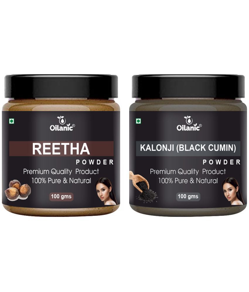     			Oilanic 100% Pure Reetha Powder & Kalonji Powder For Skincare Hair Mask 200 g Pack of 2