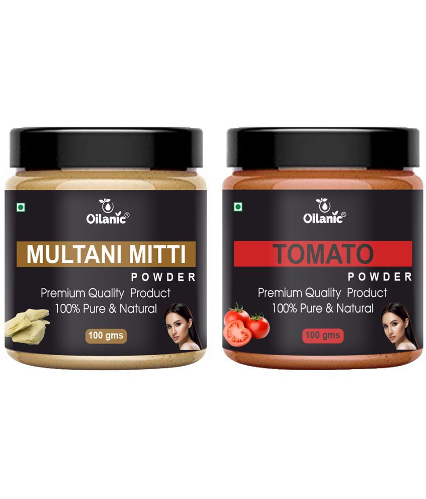     			Oilanic Pure Multani Mitti Powder & Tomato Powder For Skincare Hair Mask 200 g Pack of 2